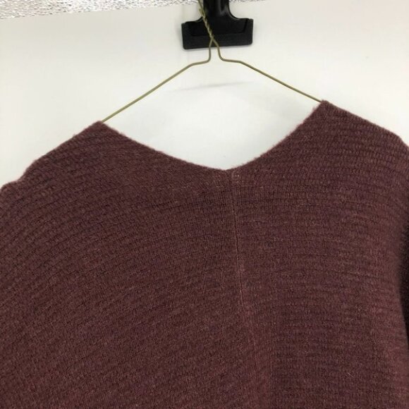 Monk & Lou burgundy acrylic knit cocoon longline cardigan side pockets XS - Picture 10 of 15